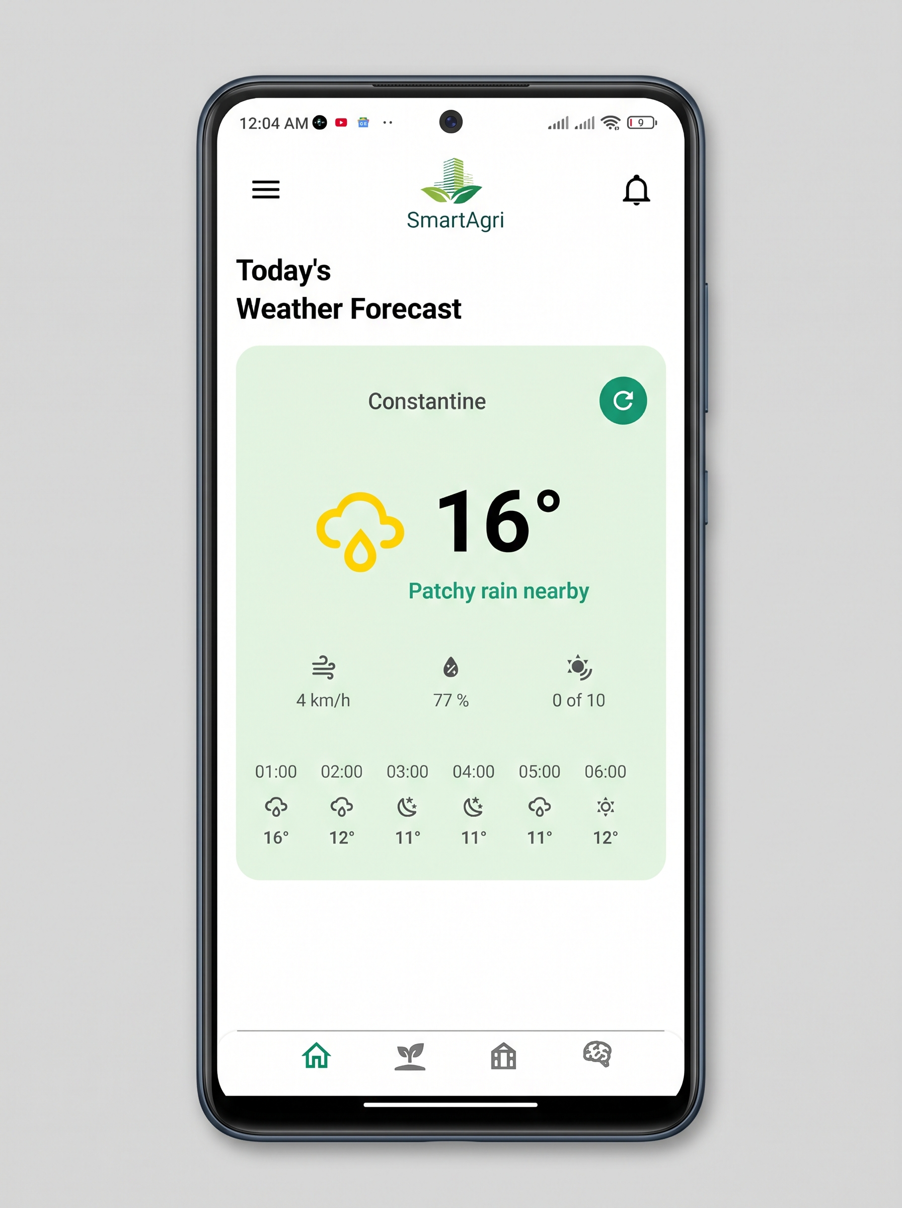 SmartAgri app promotional banner showing IoT farming features and mobile screens